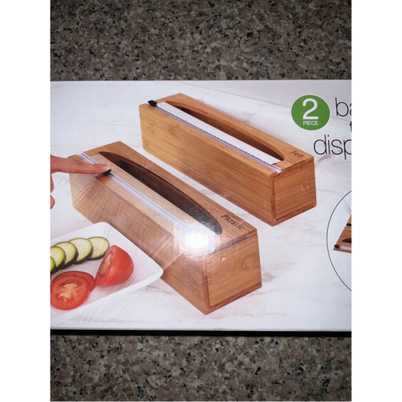Seville Classic Bamboo Food Wrap Dispenser Set - Picture 7 of 9